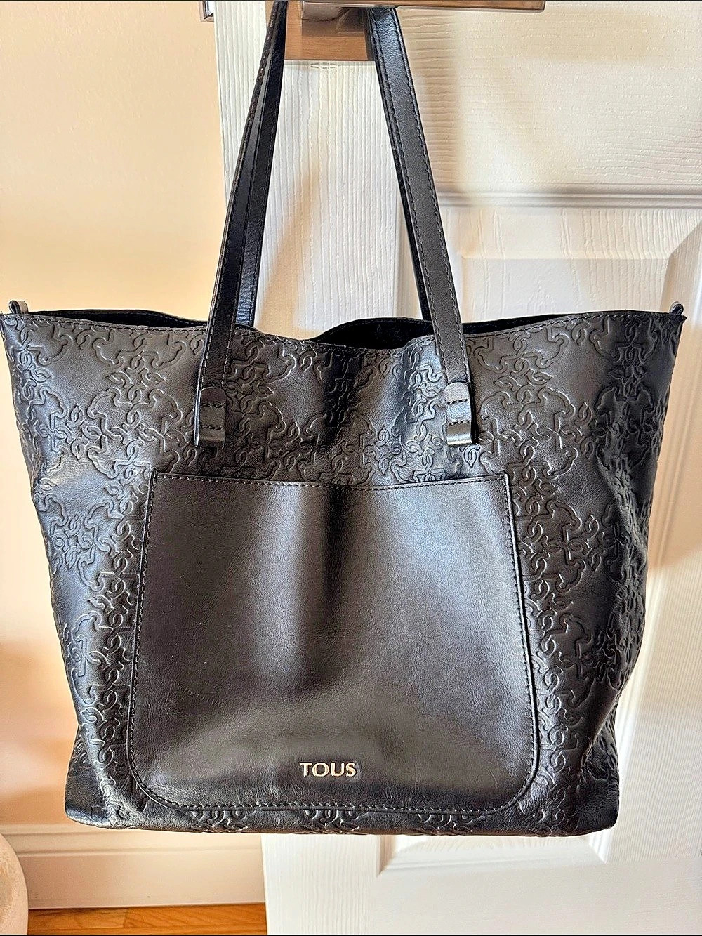 Tous Embossed Black Tote Like New